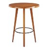 Ahoy Mid-Century Modern Counter Height Table Walnut - LumiSource: Round, Tapered Legs, Black Footrest - 2 of 4