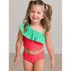 RuffleButts Girls One Shoulder Ruffle Tankini - 3 of 4