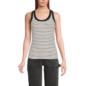 Lands' End Women's Drapey Rib Fitted Tank Top - 1 of 4
