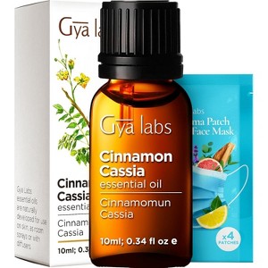 Gya Labs Cinnamon Cassia Essential Oil - 0.34 Fl Oz - 100% Pure Natural Cassia Oil for Hair & Skin, Diffuser, DIY Recipes & Candle Making Scent - 1 of 4