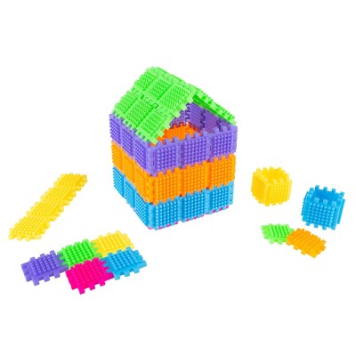 Brush Shape Building Set-182 Individual Tile Pieces for 3D STEM, Building, Stacking-Creative Play for Toddlers and Preschoolers by Toy Time