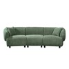98.5'' Boucle Curved 3-Seater Sofa with Plush Cushions and Sturdy Wooden Frame - 3 of 4