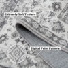 Large Area Rug 9x12 for Living Room,Vintage Floral Distressed Carpet Indoor Soft Non Slip Rug Washable Bedroom Rug for Bedroom Home Office,Grey - 3 of 4
