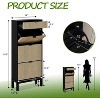 Acekool Shoe Storage Organizer with 3 Flip Drawers & Small Drawer, Slim Entryway Cabinet with Fluted Doors - 2 of 4