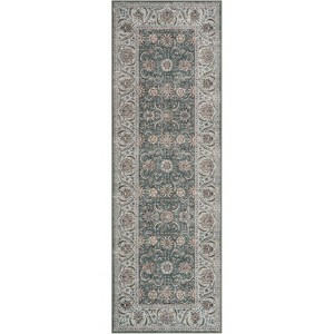 Acekool Vintage Floral Area Rug, Washable Low Pile Non Slip Soft Carpet for Living Room Bedroom Dining, Easy Care - 1 of 4