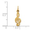 Black Bow Jewelry 14k Yellow Gold Satin and Diamond Cut Treble Clef Charm - 4 of 4