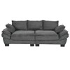 Akoasm 80.3 in. W Modern Curved Sofa with Back Upholstered & 2 Decorative Throw Pillows For Bedroom & Living Room-Gray - 3 of 4