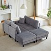 122.5" Corduroy Oversized U-Shaped Modular Sectional Sofa with 2 Ottomans & 2 Pillows - 3 of 4