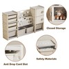 Ruvalino Decorative Storage Cabinets Kids Toy Storage Organizer with Bins and Book Organizer for Playroom, Gray and Ivory, 62.99"*12.6"*36.22" - 4 of 4