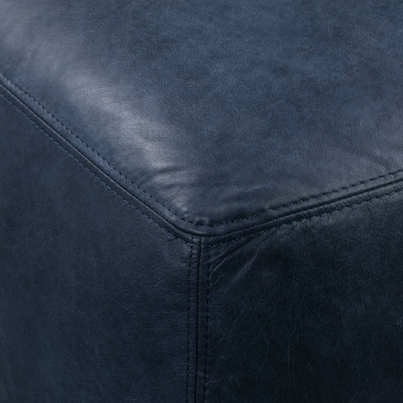Maine Leather Ottoman - Poly & Bark, 6 of 8