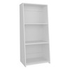 Okak Modern Bookshelf, Freestanding Display Case with 3 Tiers, Storage Organizer for Living Room, Office, Bedroom, White - 4 of 4