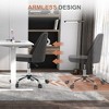 CAVINAS Height Adjustable Home Office Desk Chair with Curved Backrest, Ergonomic Armless Office Chair, 360° Swivel Vanity Chair with Wheels - 3 of 4
