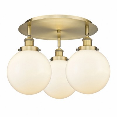 Canton - 3 Light Flush Mount In Art Deco Style-11.88 Inches Tall and 19.75 Inches Wide