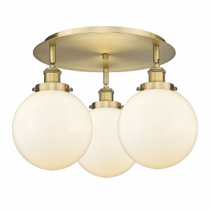 Canton - 3 Light Flush Mount In Art Deco Style-11.88 Inches Tall and 19.75 Inches Wide - 1 of 1