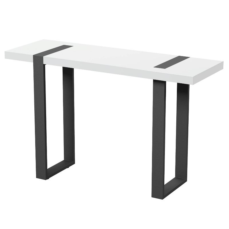 Druse Sofa Table with U-Shaped Legs White/Black - miBasics, 5 of 9