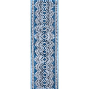 Nuloom Ranya Geometric Indoor/Outdoor Area Rug, Runner 2' x 8', Blue - 1 of 4