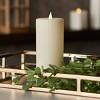 Christmas Fine Ribbed Motion Flameless Candle 3x7 Ivory - 3 of 3