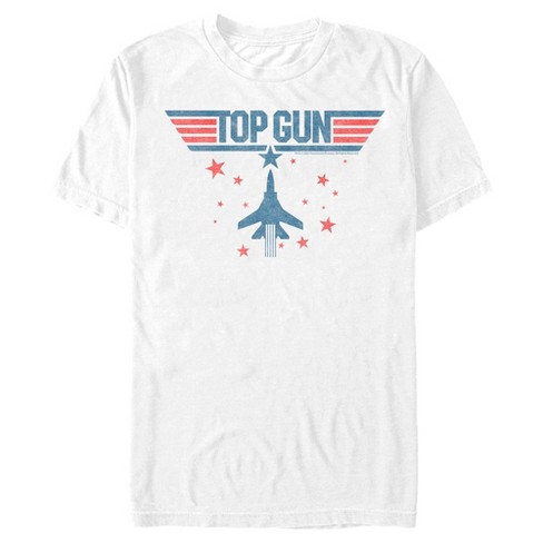 Men's Top Gun Fighter Jet And Stars Logo T-shirt - White - Medium : Target