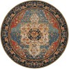 Unique Loom Outdoor Traditional Area Rug (Navy Blue and Rust Red) - 3 of 4