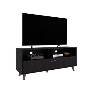 Vynxaria Modern TV Stand, 1 Door, 2 Shelves, Black Wengue, H 23.2" x W 54.7" x D 16" - 1 of 4