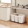 VEVOR Rice Storage Container, 5.2Gallon/20L x3 Capacity Large Dog Food Dispenser Bin, 3 Scoops,  and Airtight Lid, 3 Pack, White - 2 of 4