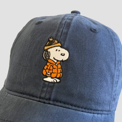 Men's Snoopy Puffer Baseball Hat - Navy/Orange - image 4