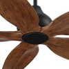 Casa Vieja 60" Lotus Bay Modern Indoor Outdoor Ceiling Fan 5 Blade LED Light Remote Control Matte Black Motor Walnut Finish Blades Bedroom Damp Rated - 4 of 4