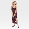 Women's Cold Shoulder Midi Dress - A New Day™ Black/Red Floral - 3 of 3