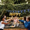 Angel Sar 201Pcs Black Gold Birthday Party Supplies, 25 Guest Disposable Dinnerware Set with Plates, Cups, Cutlery, Napkins, Tablecloth - 4 of 4