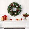 Nearly Natural 24” Eucalyptus and Pine Artificial Wreath with Berries and Pine Cones - 3 of 3