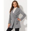 INSPIRE CHIC Women's Shawl Collar Lapel Winter Belted Coat with Pockets - 2 of 4