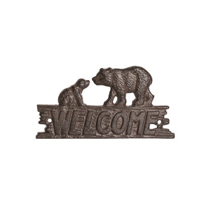Transpac Metal 7.6" Black Spring Welcome Wall Decor