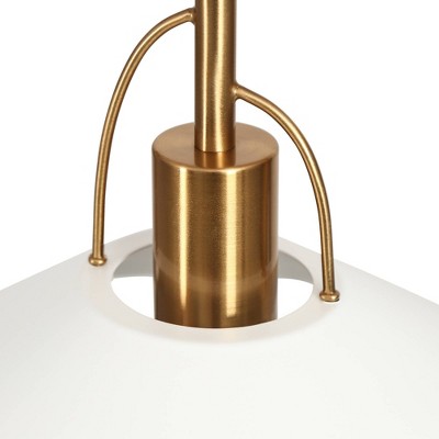 Raratienner White and Gold Metal Cone Pendant Light