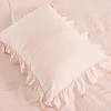 Ruffled Duvet Cover, Soft Washed Microfiber Vintage French Country Duvet Cover Set - 4 of 4
