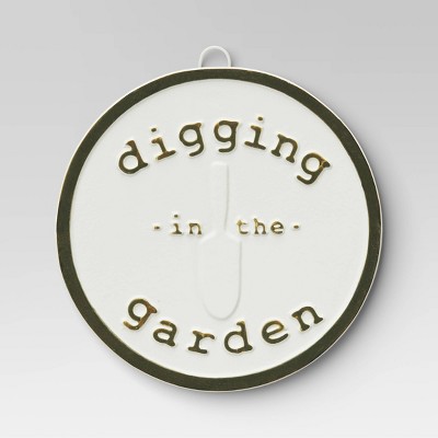 Aluminum Outdoor Patio Garden Sign &#34;Digging in the Garden&#34; - Threshold&#8482;_1