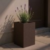 Vioscapes Square Coffee Bean Husk & Recycled Plastic Outdoor Planter Box Brown 10"x10" - 4 of 4