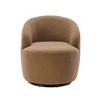 Teddy Fabric Accent Chair, Armrest Accent Single Lazy Chair, Comfy Leisure Chairs With Black Powder Coating Metal Ring - 4 of 4
