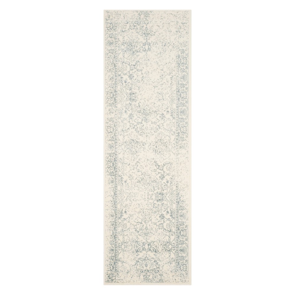 2'6inx16' Spacedye Design Runner Ivory/Slate - Safavieh