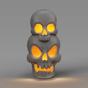 22.5" Light and Sound Stacked Skulls Outdoor Halloween Decorative Prop - Hyde and EEK! Boutique™ - 1 of 3