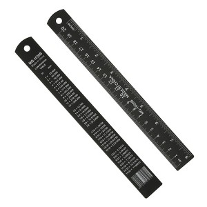Unique Bargains Aluminum Alloy Rulers with Centimeters Millimeters Inches and Conversion Table 2 Pcs - 1 of 4