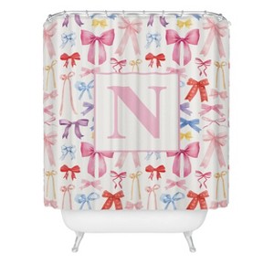 Deny Designs April Lane Art Bows Monogram Shower Curtain - 1 of 3