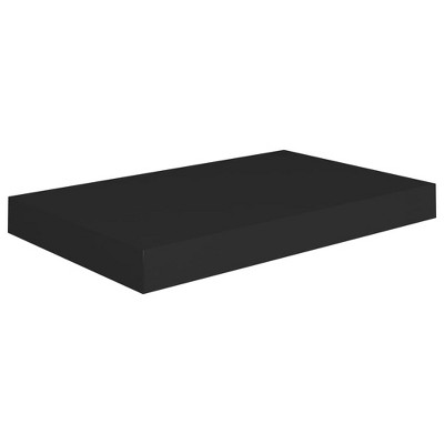 vidaXL Floating Wall Shelf Black 15.7"x9.1"x1.5" MDF