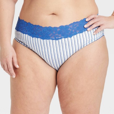 Women's Cotton Blend Bikini Underwear with Lace - Auden™