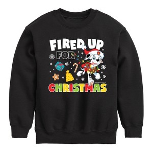 Boys' - Paw Patrol - Fired Up For Christmas Graphic Long Sleeve Fleece Sweatshirt - 1 of 4