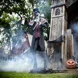 Seasonal Visions Animated Graveyard Host Halloween Decoration - 8.5 ft - Black