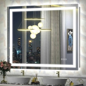 Apmir Super Bright Front & Back LED Lighted Anti-Fog Tempered Glass Bathroom/Vanity Mirror with ETL & 3-Year Warranty - 1 of 4