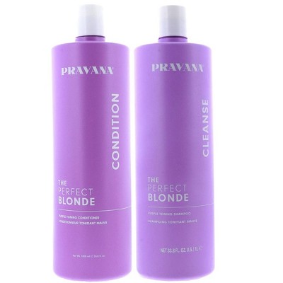 Pravana The Perfect Blonde Purple Toning Shampoo, 33.8 oz & Pravana The Perfect Blonde Purple Toning Conditioner, 33.8 oz DUO