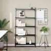 vidaXL Freestanding 5-Tier Bookcase – Engineered Wood and Metal Construction - 2 of 4