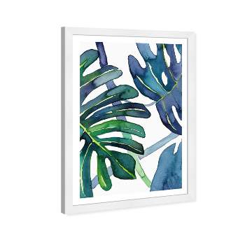 13" x 19" Ferns Floral and Botanical Framed Wall Art Blue - Wynwood Studio