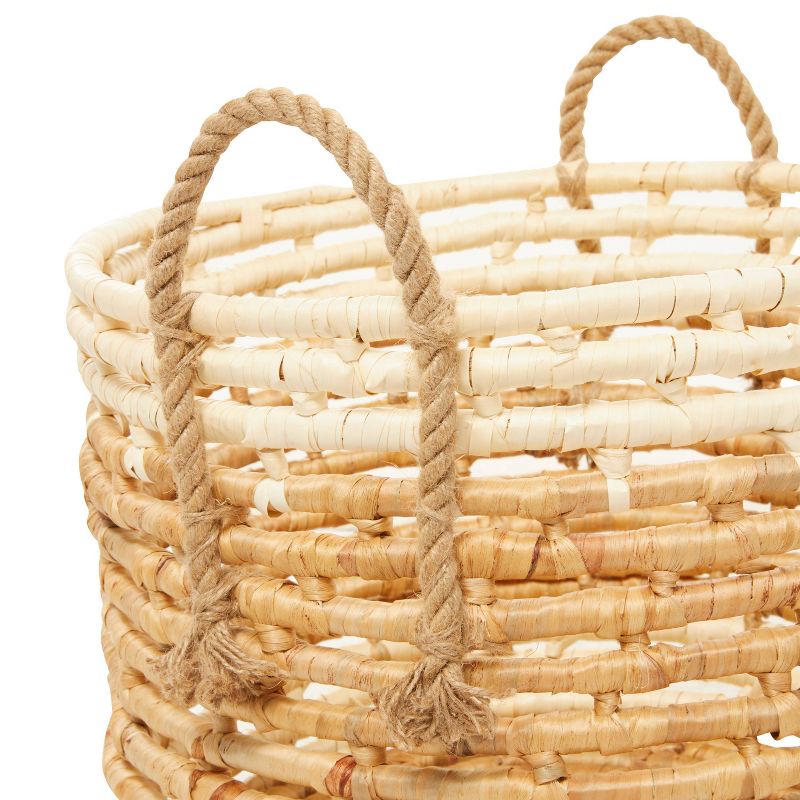 Set of 3 Contemporary Sea Grass Storage Baskets Beige - Olivia &#38; May, 4 of 10